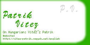 patrik vitez business card